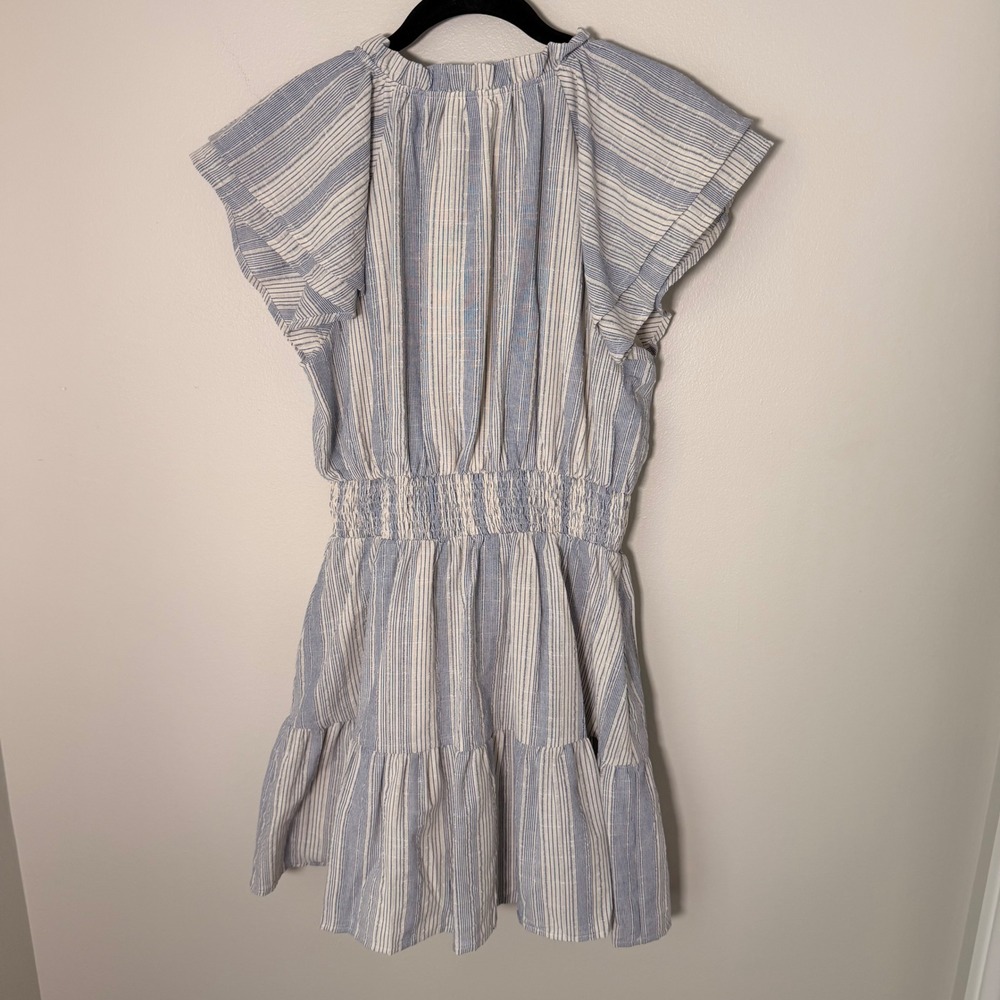 Coastal Cottagecore Cotton Tiered Dress LG NEW Smocked Waist Tiered Lined Summer - Picture 13 of 16